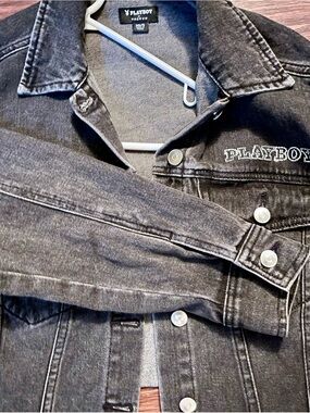 PLAYBOY Washed Black Denim Jacket